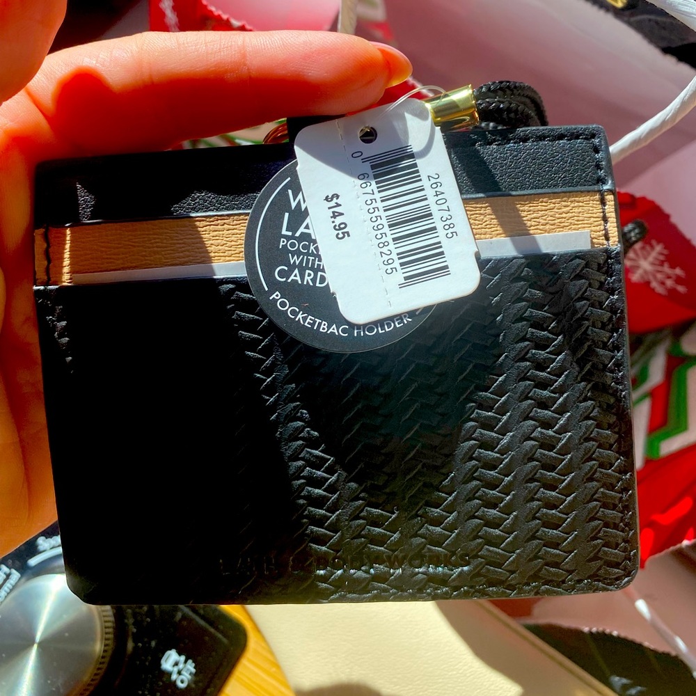 Bath and body works woven black lanyard sanitizer holder